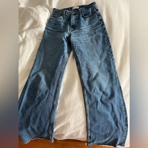 Zara blue high rise wide leg jeans